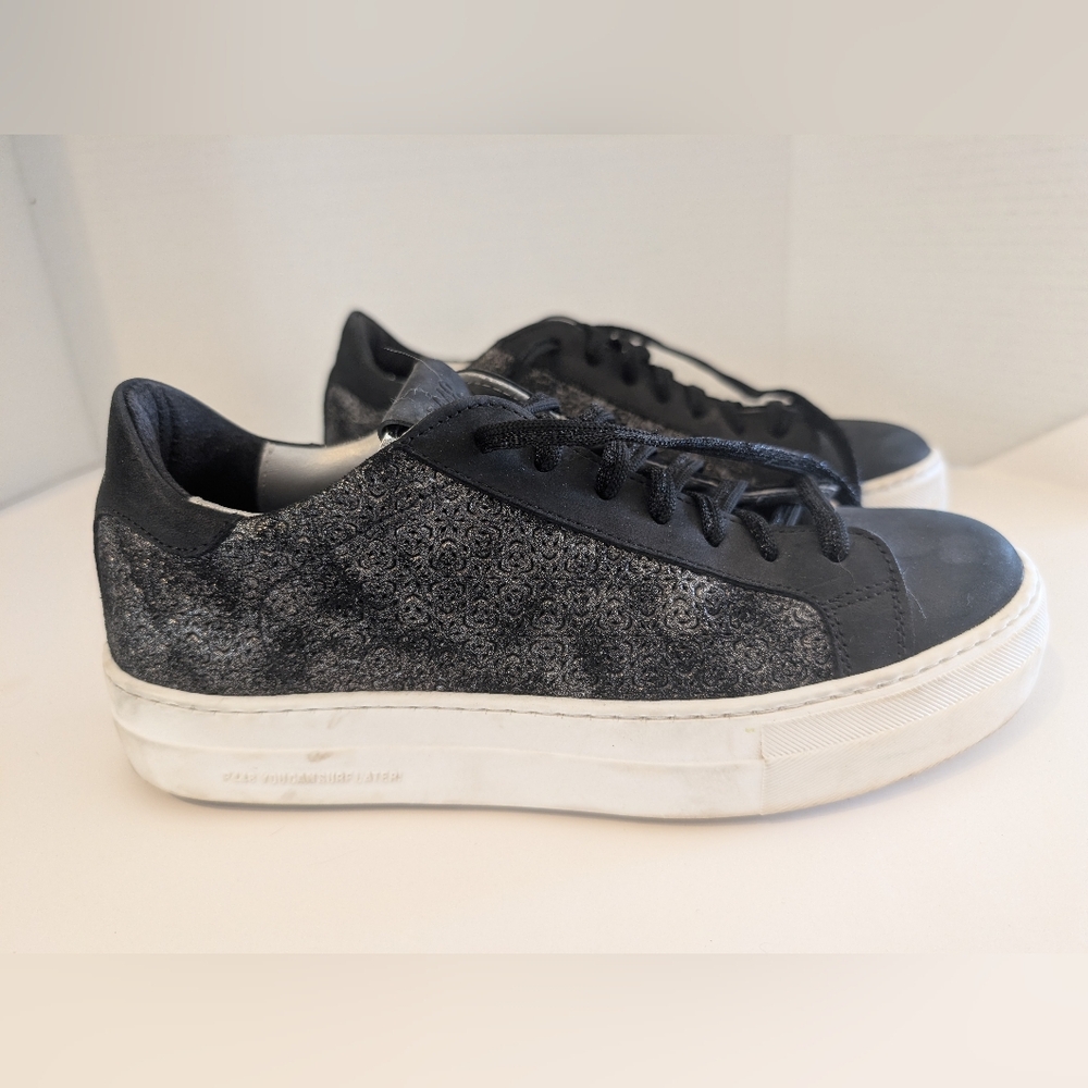 P448 Platform Lace Up Sneakers Silver Tongue Sz.39 EU EE5 - Picture 2 of 16